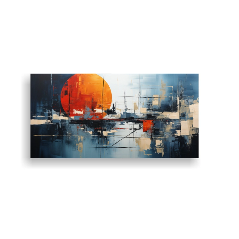 CUADRO ABSTRACTO DE COMPOSICIÓN EQUILIBRADA EN ACRÍLICO CONTEMPORÁNEO 60X30CM - 1