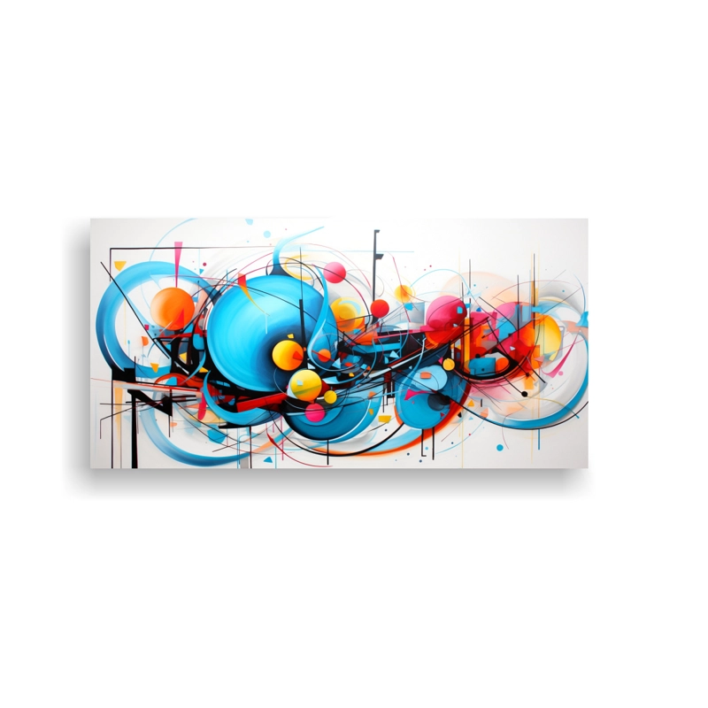 CUADRO VANGUARDIA MINIMALISTA CON COLORES VIVOS ABSTRACTOS 80X40CM - 1