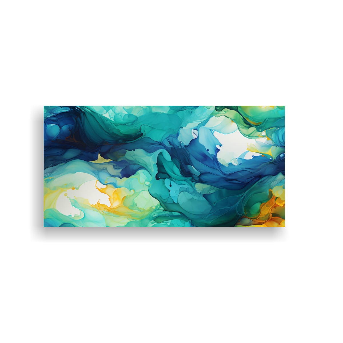 CUADRO ABSTRACTO ÚNICO CON COLORES VIBRANTES EN FLUIDEZ 60X30CM - 1