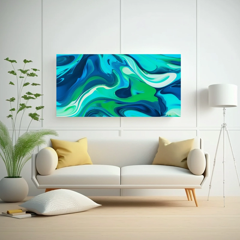 CUADRO MODERNO CON VIBRANTES TONOS DE COLOR. 40X20CM - 2