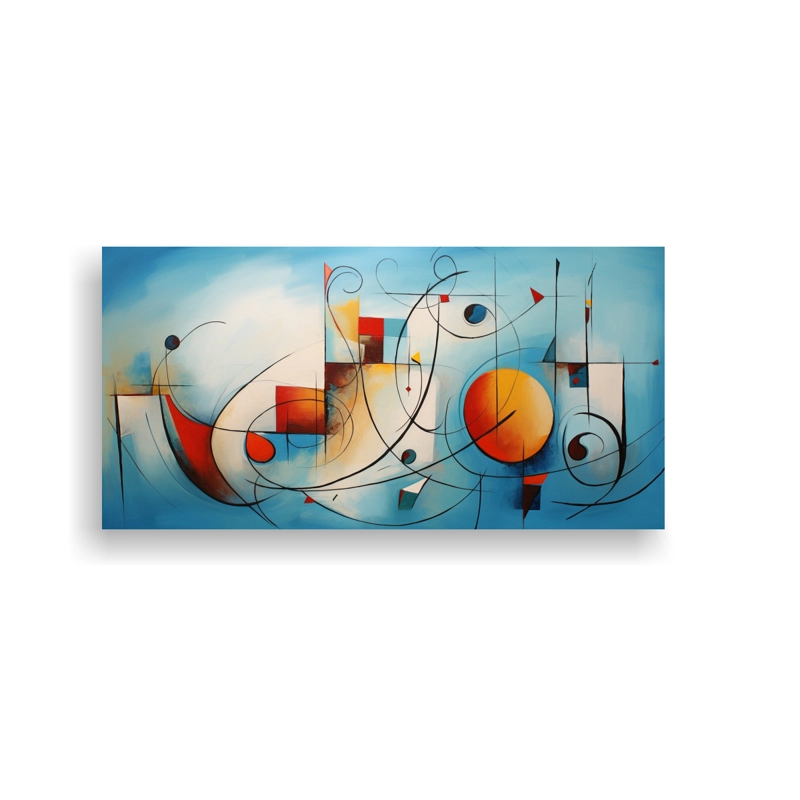 CUADRO ABSTRACTO MAR ESTILO GALERÍA COMPUESTO. 80X40CM - 1
