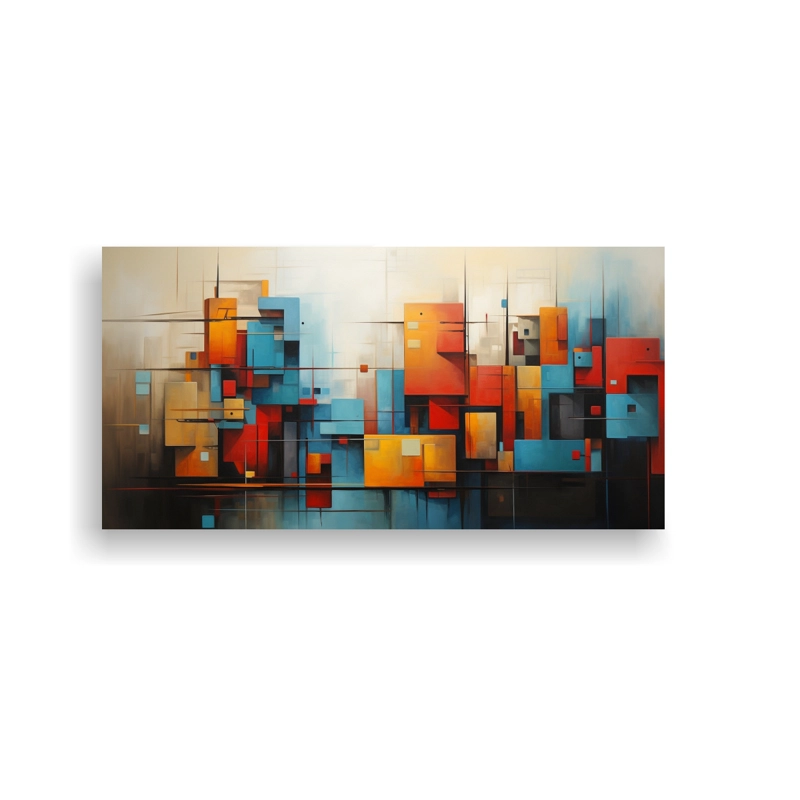 CUADROS ABSTRACTOS DE COLORES ALEGRES PARA DECORAR 80X40CM - 1