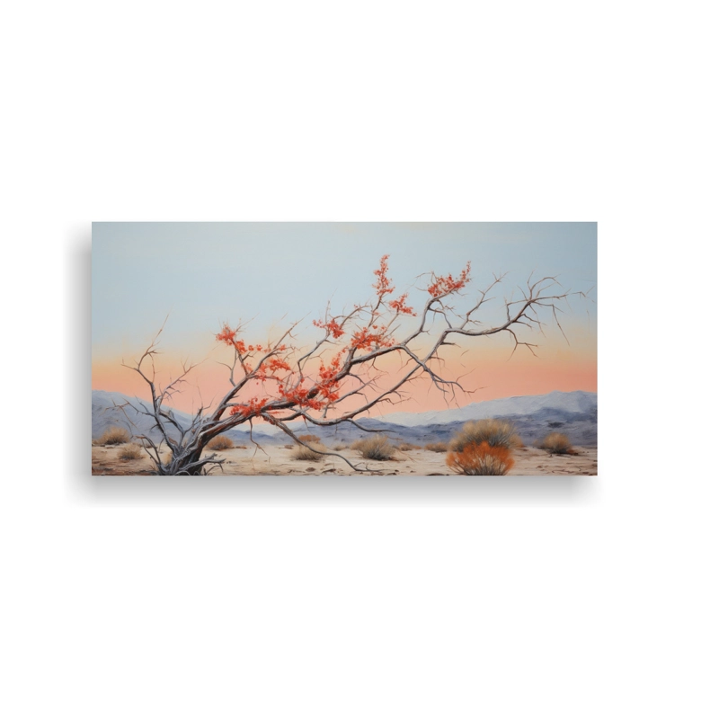 CUADRO ABSTRACTO DE ÁRBOL DE OCOTILLO, ESTILO ÓLEO DETALLADO 120X60CM - 1