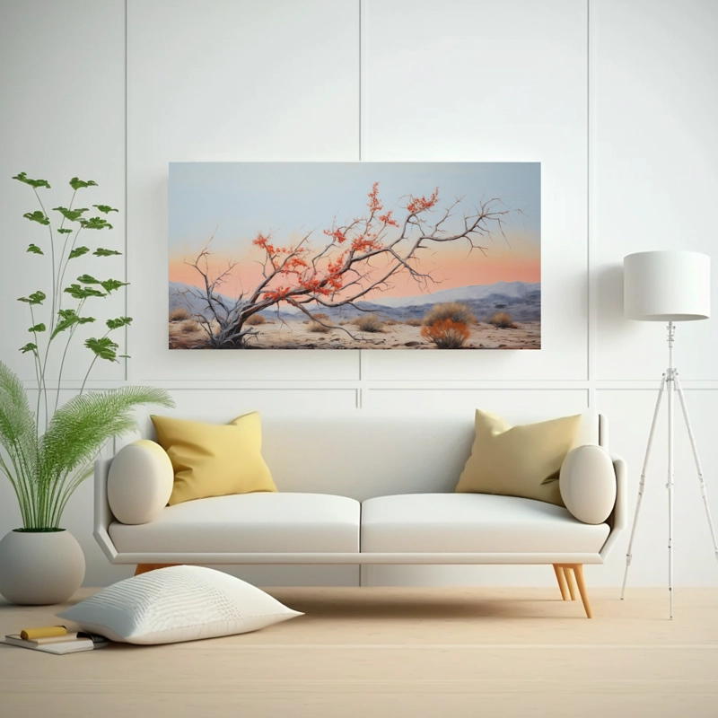 CUADRO ABSTRACTO DE ÁRBOL DE OCOTILLO, ESTILO ÓLEO DETALLADO 120X60CM - 2