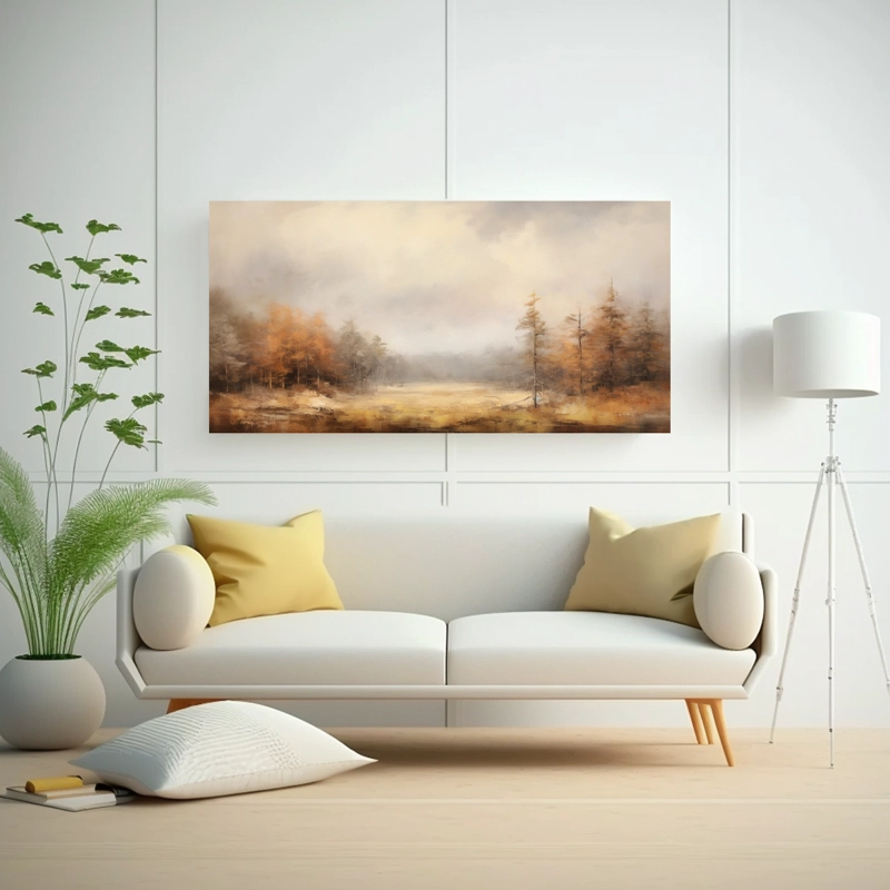 PINTURA AL ÓLEO Y CERA FRÍA EN LIENZO  LUZ DINÁMICA ALLA PRIMA, COLORES CALMANTES 60X30CM - 2