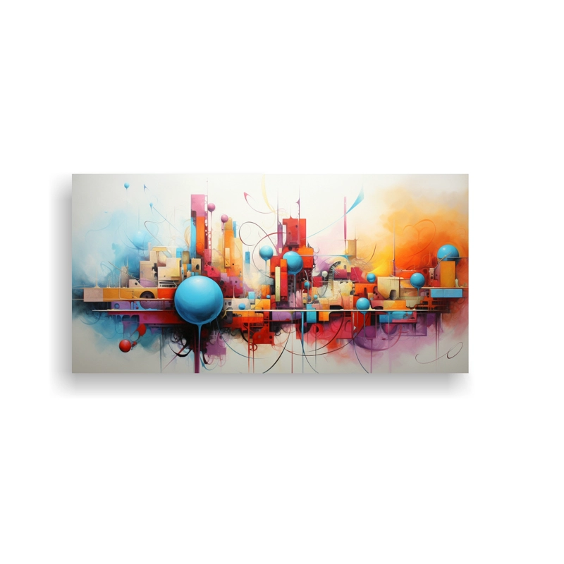 CUADROS ABSTRACTOS EN NEUTROS PARA DISEÑO VISION 80X40CM - 1