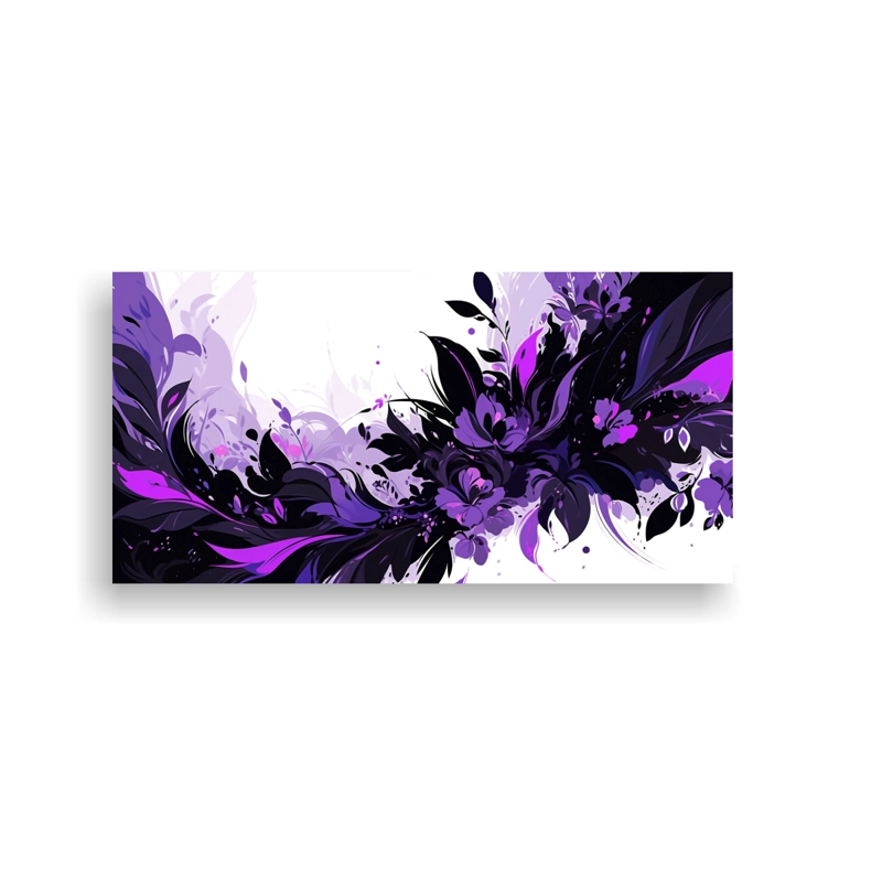 CUADROS DECORATIVOS INSPIRADORES CANVA PÚRPURA Y NEGRO ESTILO NEONOIR 100X50CM - 1