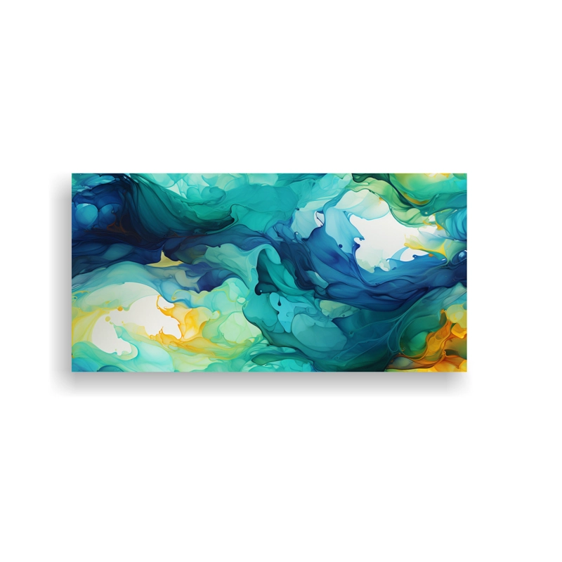 CUADRO ABSTRACTO ÚNICO CON COLORES VIBRANTES EN FLUIDEZ 160X80CM - 1