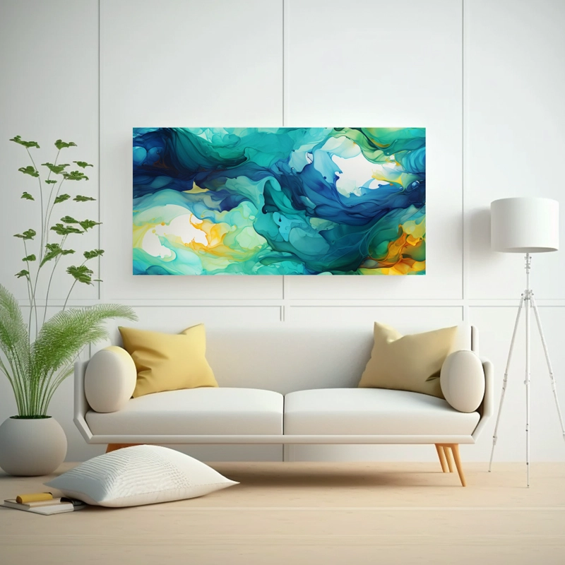 CUADRO ABSTRACTO ÚNICO CON COLORES VIBRANTES EN FLUIDEZ 160X80CM - 2