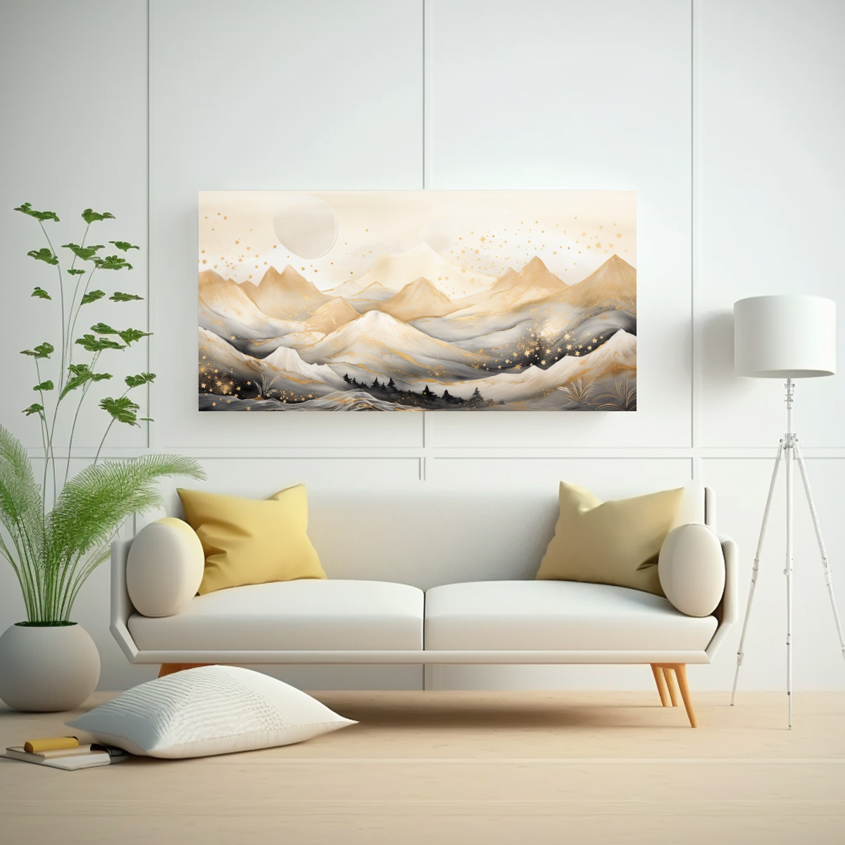 ARTE DE PARED MODERNO PAISAJE MONTAÑOSO CON ESTILO ELEGANTE 40X20CM - 2