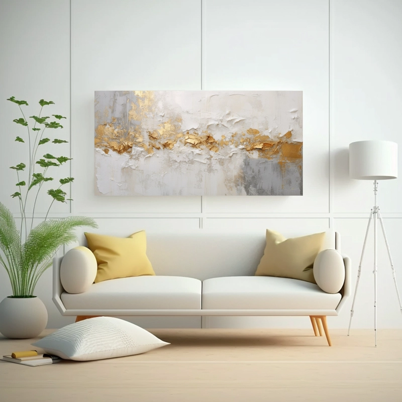 PINTURA AL ÓLEO MINIMALISTA MIKHO PARA DECORACIÓN DE HABITACIÓN CON ARTE VERTICAL MONOC 80X40CM - 2