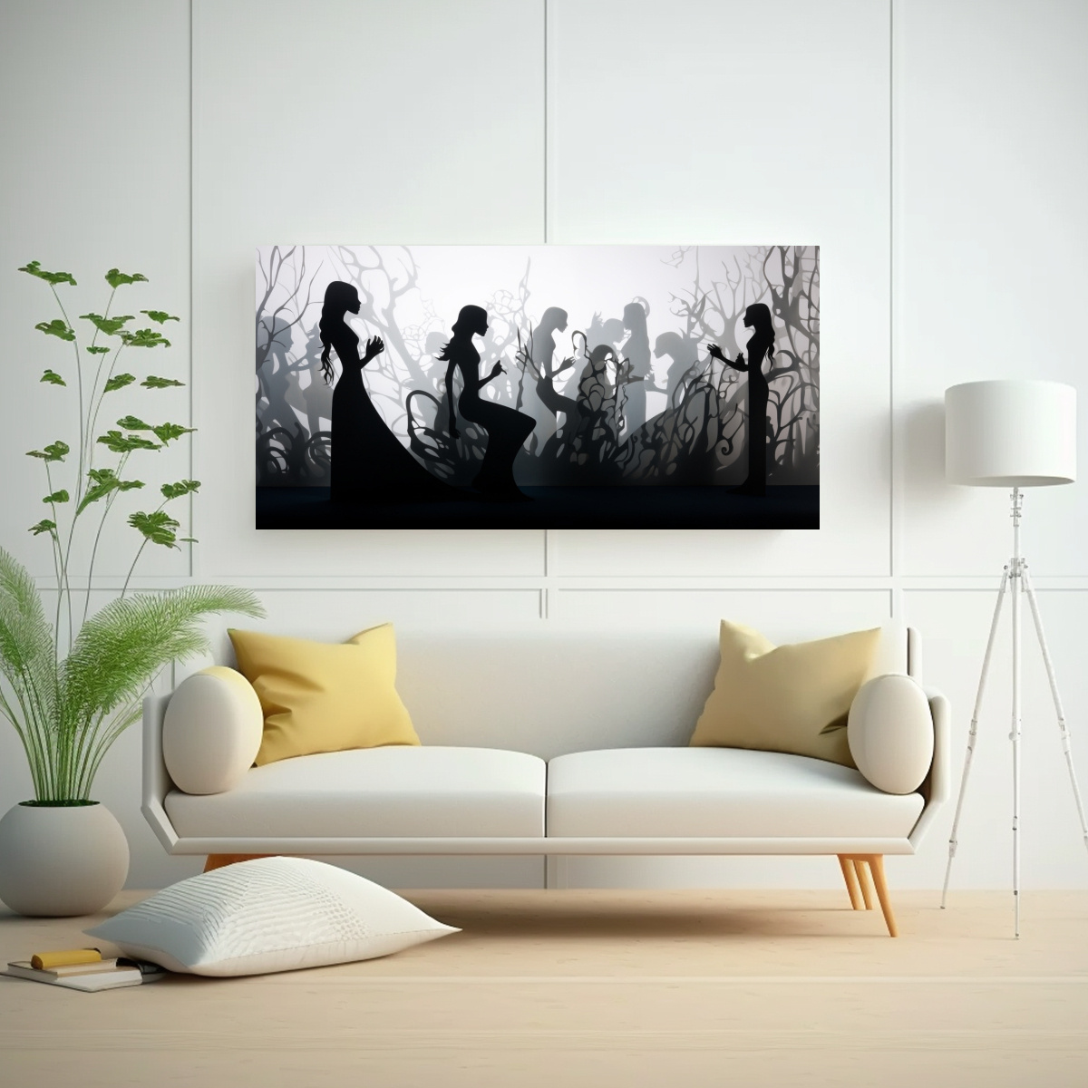 PINTURAS DECORATIVAS CON SILUETAS Y SOMBRAS ABSTRACTAS DE INSPIRACIÓN HERMOSA 120X60CM - 2