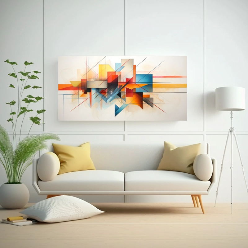 CUADROS MODERNOS GEOMÉTRICOS ABSTRACTOS PARA DECORACIÓN 40X20CM - 2