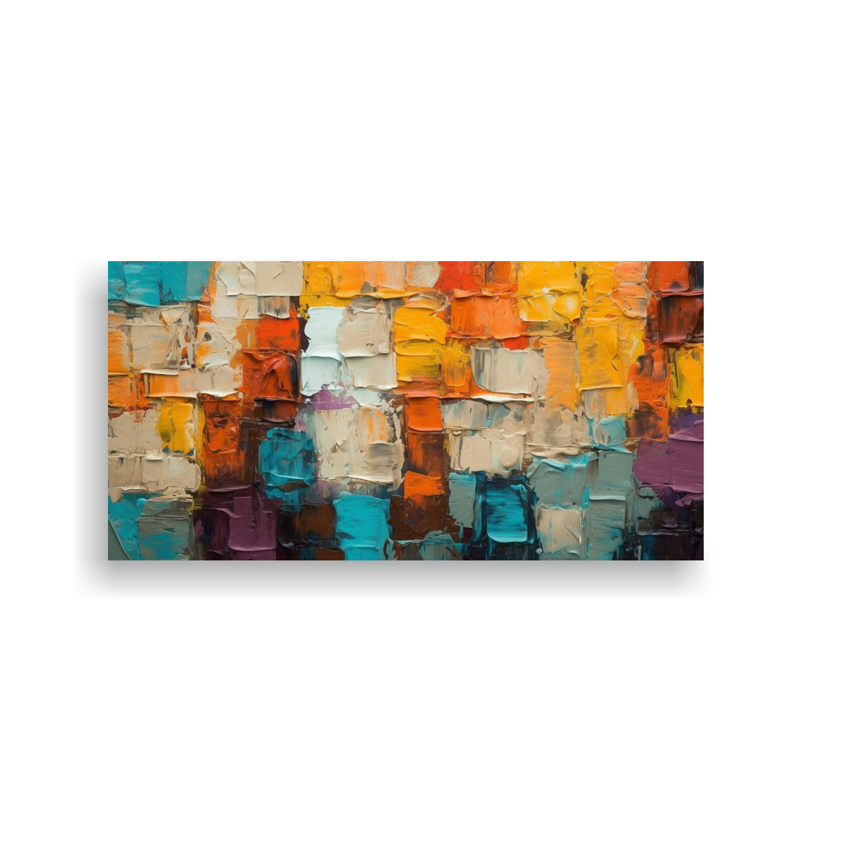 ARTE DE PARED COLORIDA Y EXPRESIVA CON CAPAS DE PINTURA 60X30CM - 1