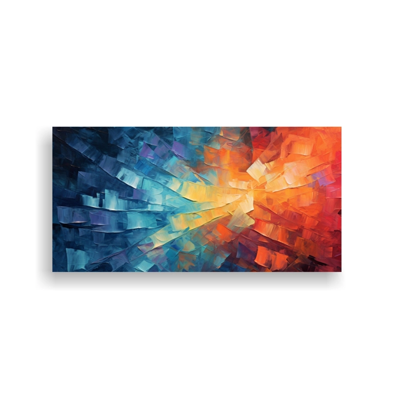 PINTURA AL ÓLEO EN LIENZO CON TEMÁTICA COLORIDA Y TEXTURIZADA PARA DECORACIÓN DE TU HOG 120X60CM - 1