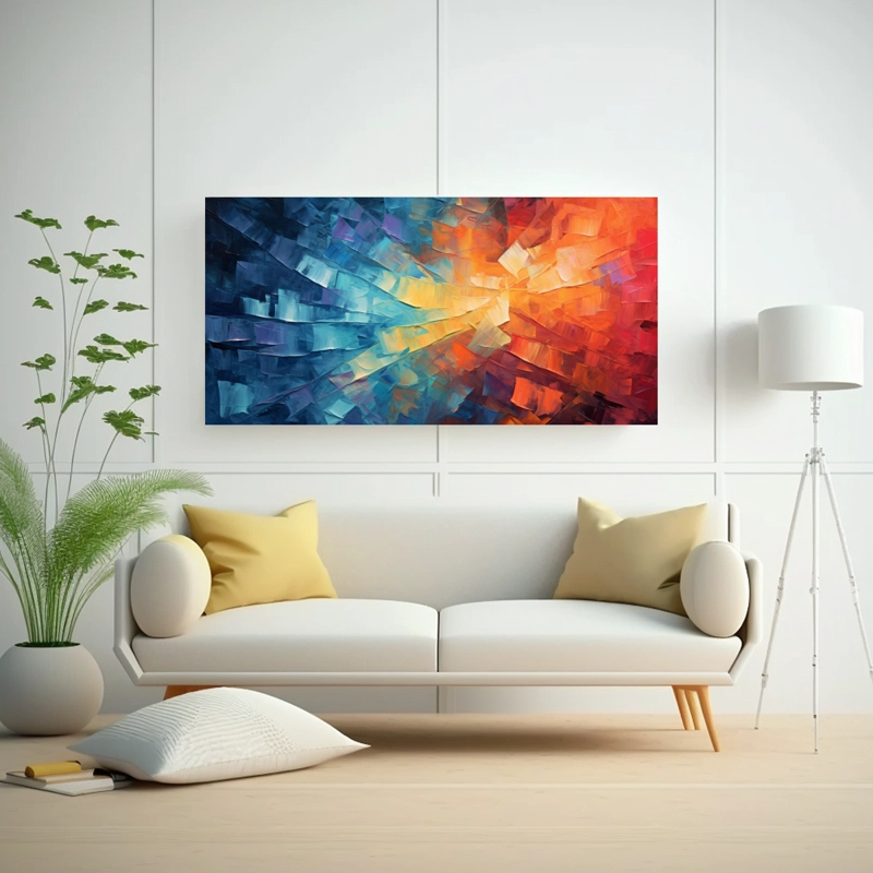 PINTURA AL ÓLEO EN LIENZO CON TEMÁTICA COLORIDA Y TEXTURIZADA PARA DECORACIÓN DE TU HOG 120X60CM - 2