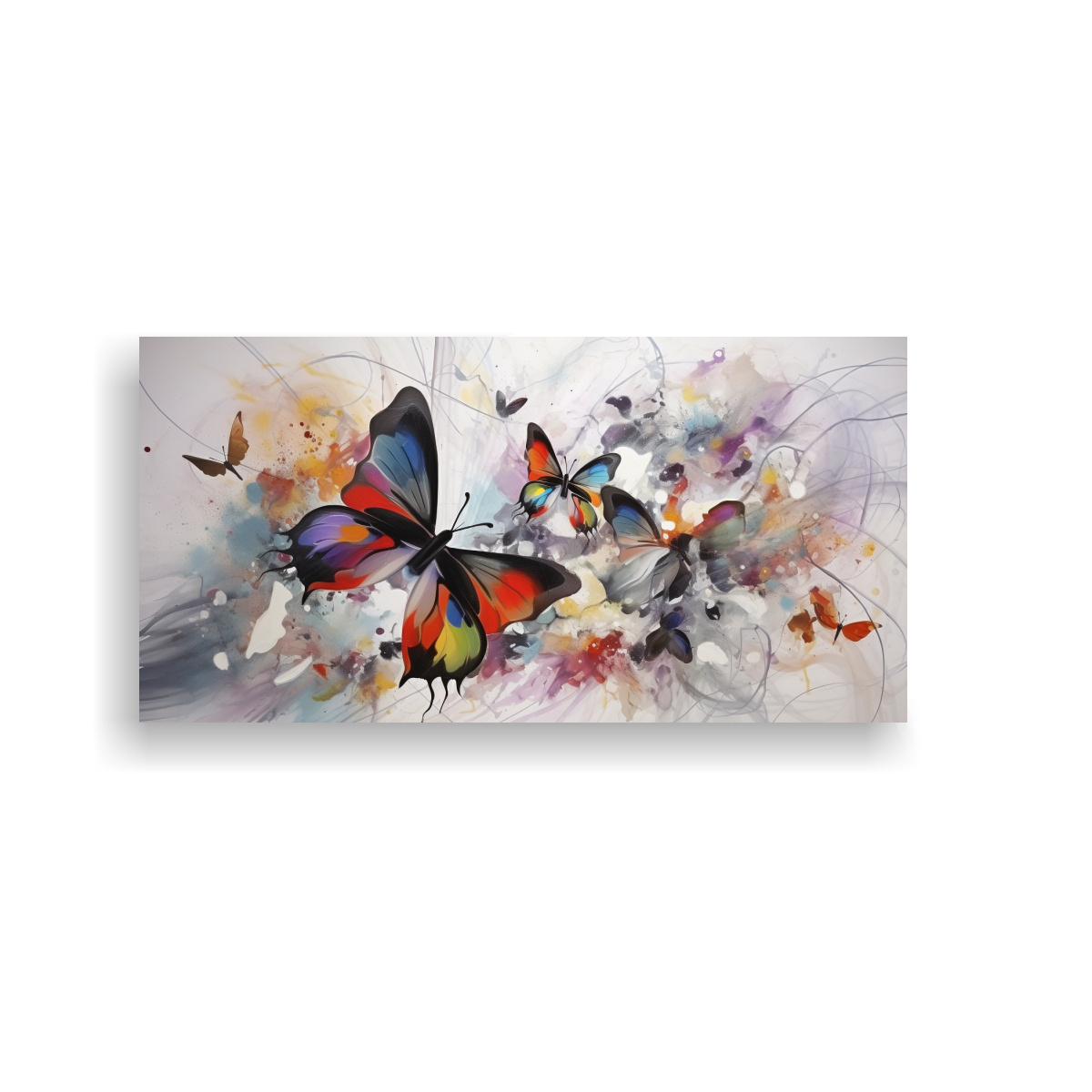 PINTURAS DECORATIVAS DE LIENZO CON MARIPOSAS ABSTRACTAS ESTRELLADAS EN CANVA CREATIVA 40X20CM - 1