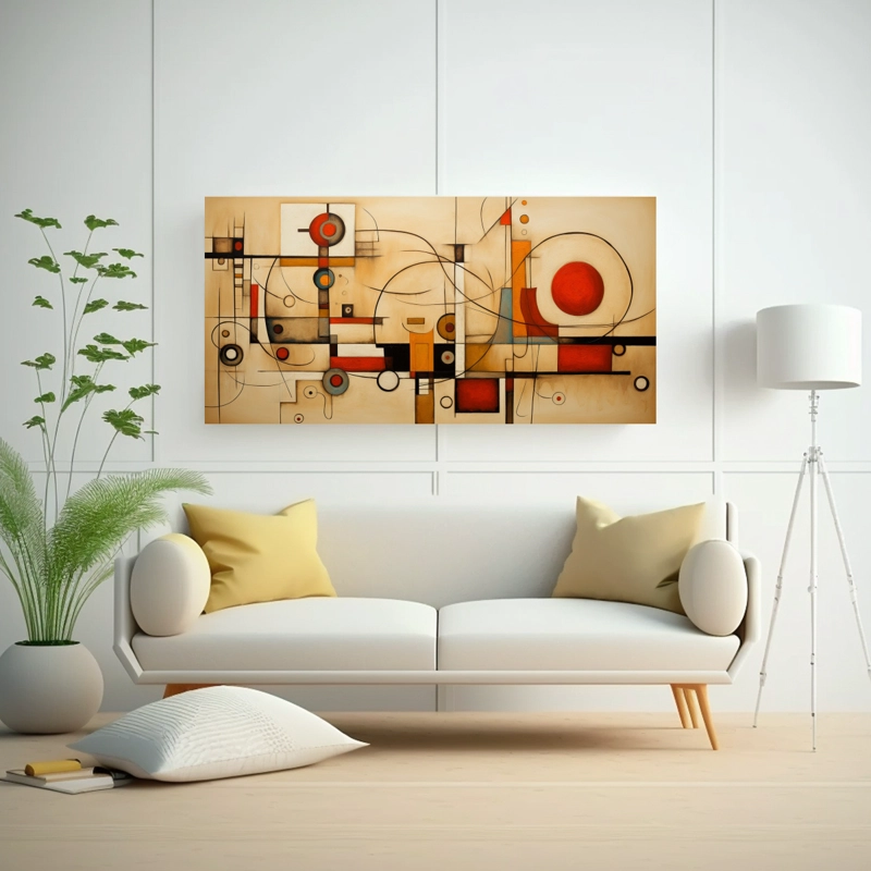 CUADROS ABSTRACTOS BEIGE DE PODER EN COMPOSICIÓN ABSTRACCIÓN 160X80CM - 2