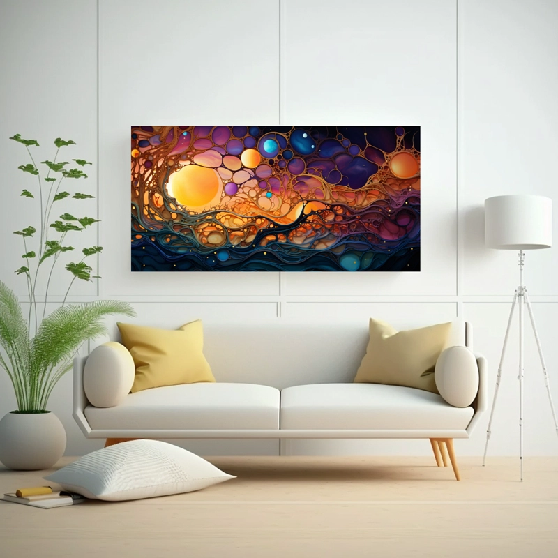 PINTURA ABSTRACTA DEEP DREAM CON CONTRASTES PARA DECORACIÓN 60X30CM - 2