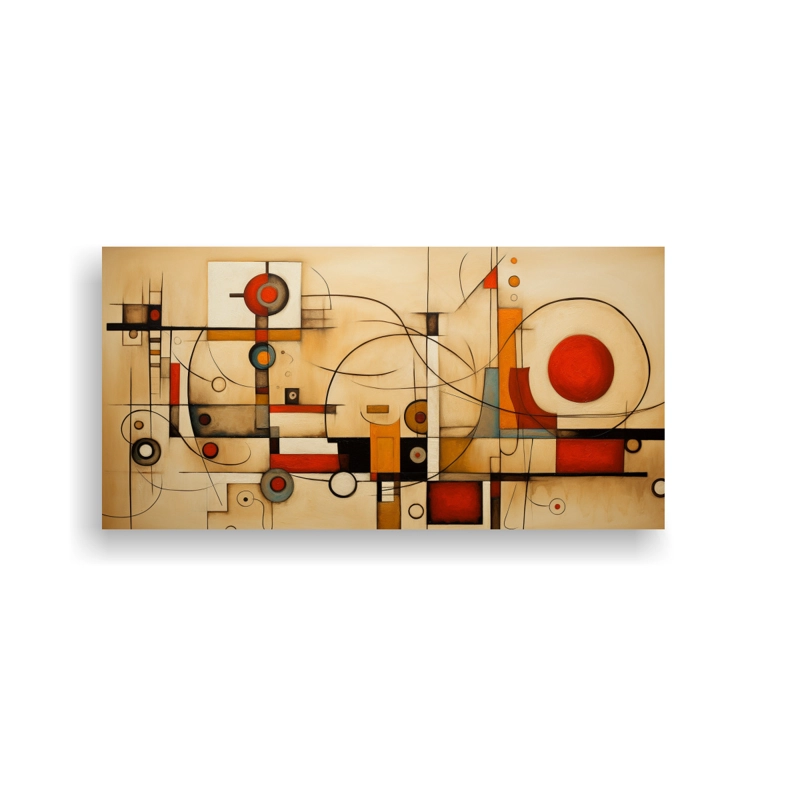 CUADROS ABSTRACTOS BEIGE DE PODER EN COMPOSICIÓN ABSTRACCIÓN 60X30CM - 1