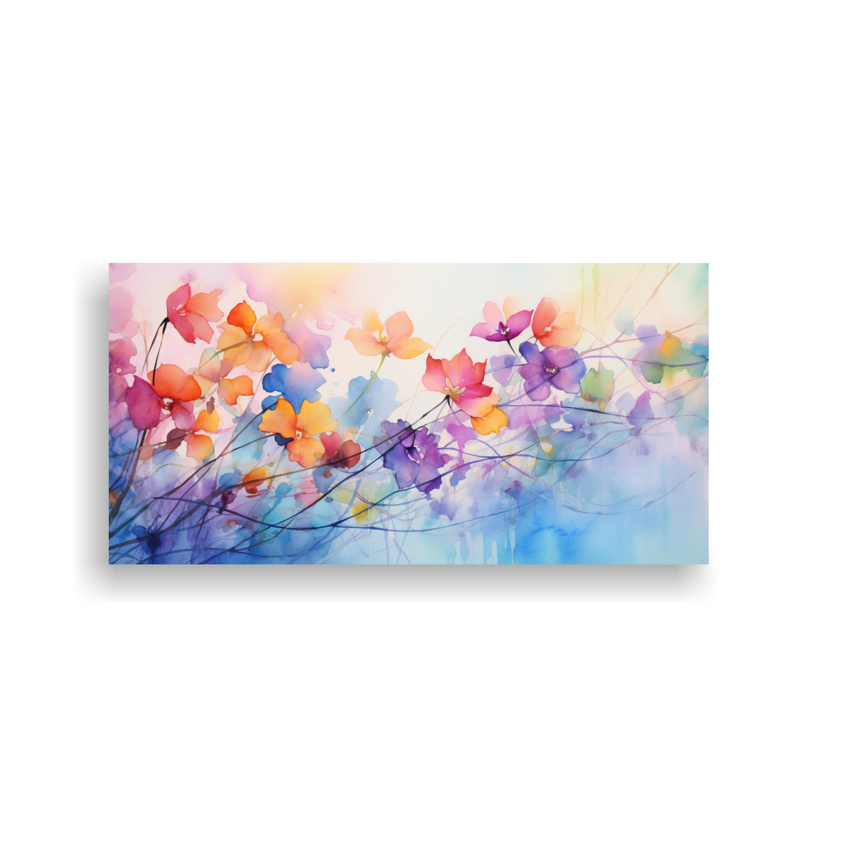 PINTURAS DECORATIVAS DE FUSIÓN ABSTRACTA DE ACUARELAS E IMPRESIONISMO 140X70CM - 1