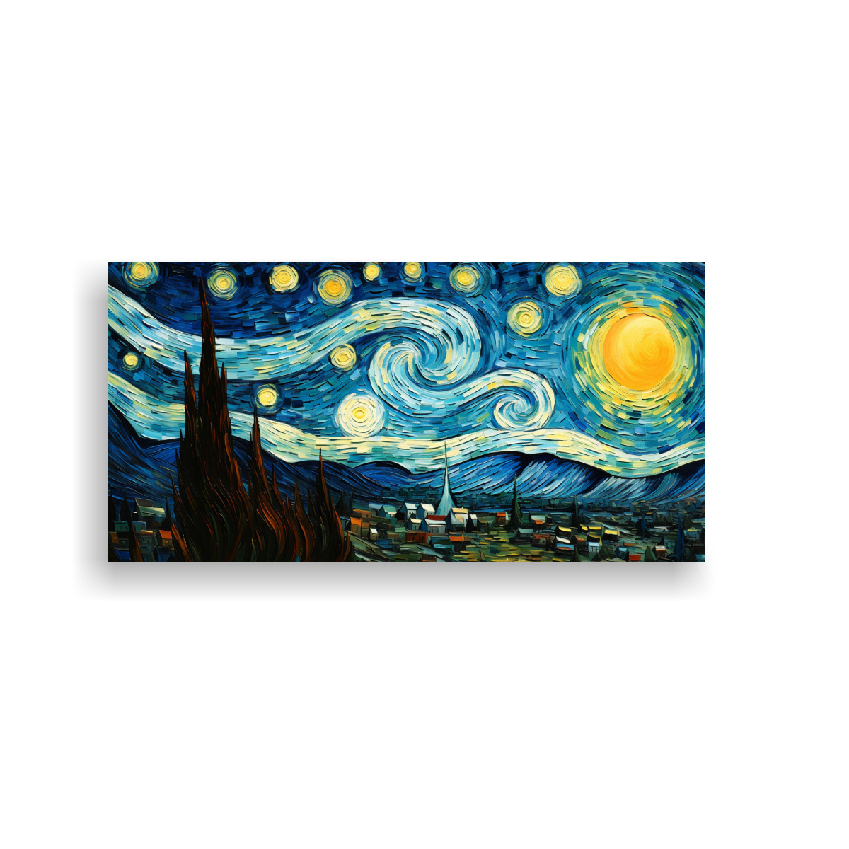 PINTURAS ABSTRACTAS DE VAN GOGH: COMPOSICIÓN DINÁMICA EN FORMA 40X20CM - 1