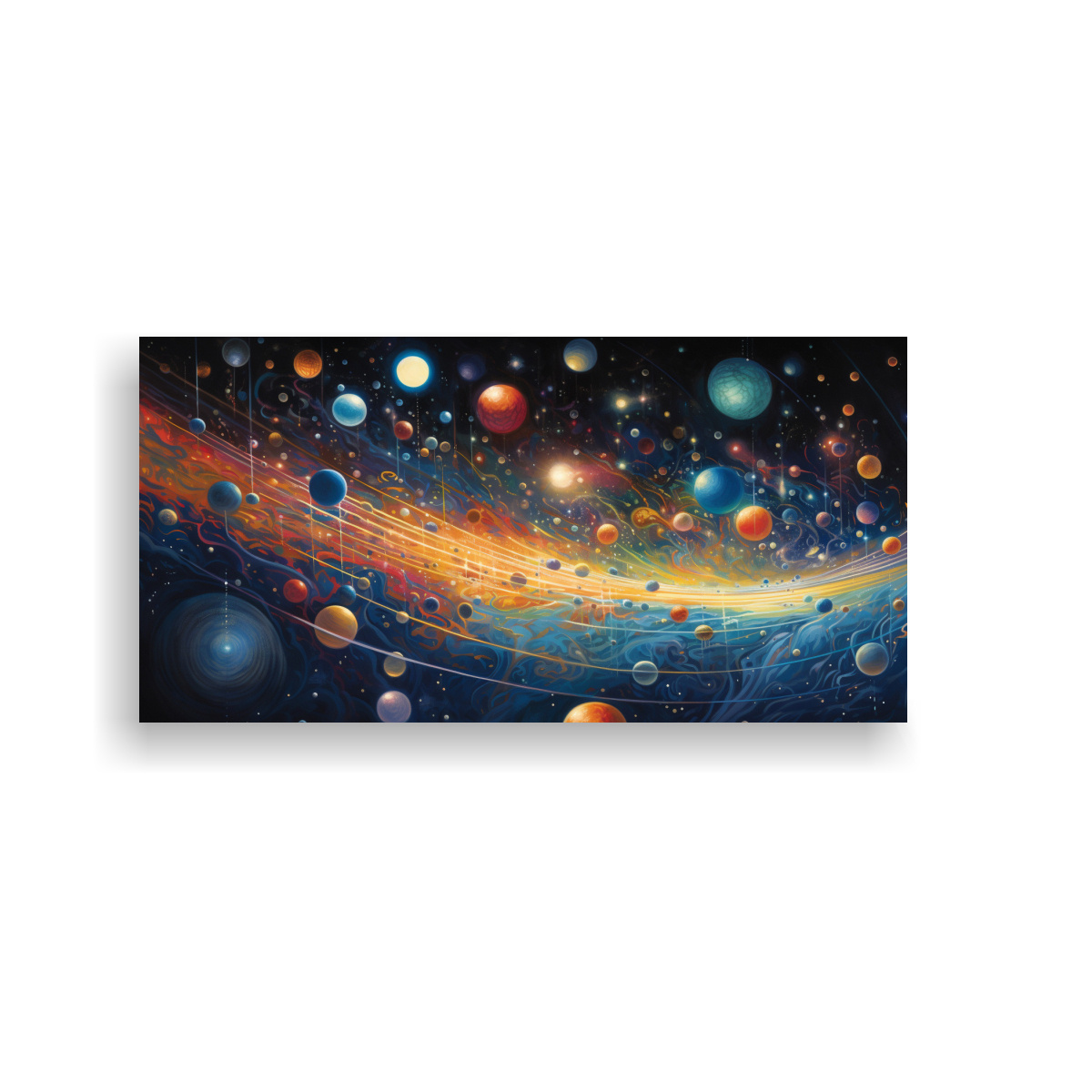 1 CUADRO ABSTRACTO TEMA COCINA SISTEMA PLANETARIO CÓSMICO 40X20CM - 1