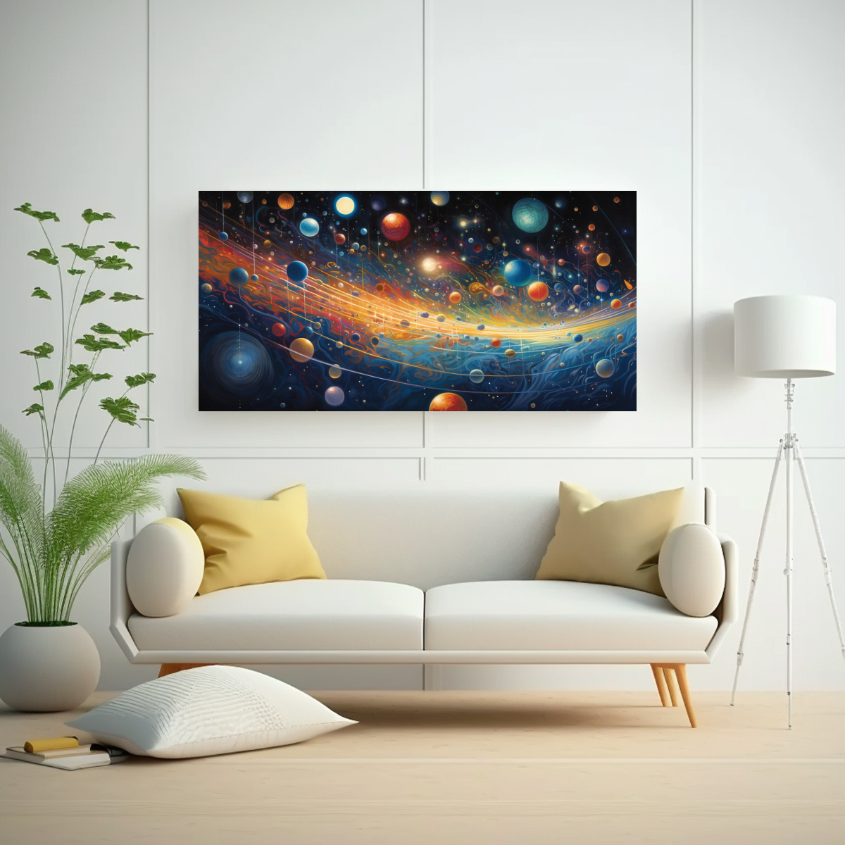 1 CUADRO ABSTRACTO TEMA COCINA SISTEMA PLANETARIO CÓSMICO 40X20CM - 2