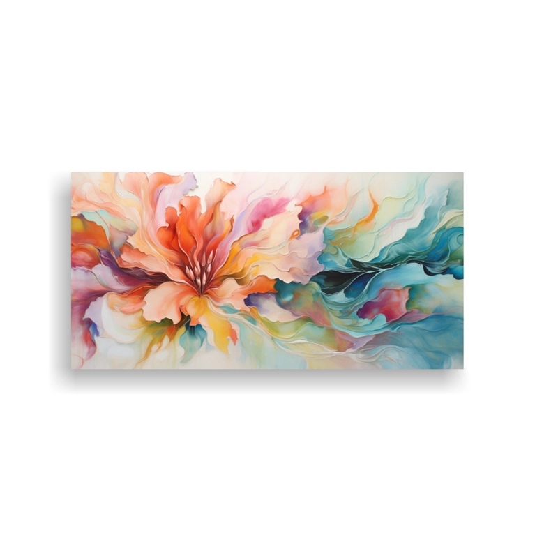 CUADRO DECORATIVO FLORES EN EXPLOSIÓN DE PRIMAVERA EN ABSTRACTO 80X40CM - 1