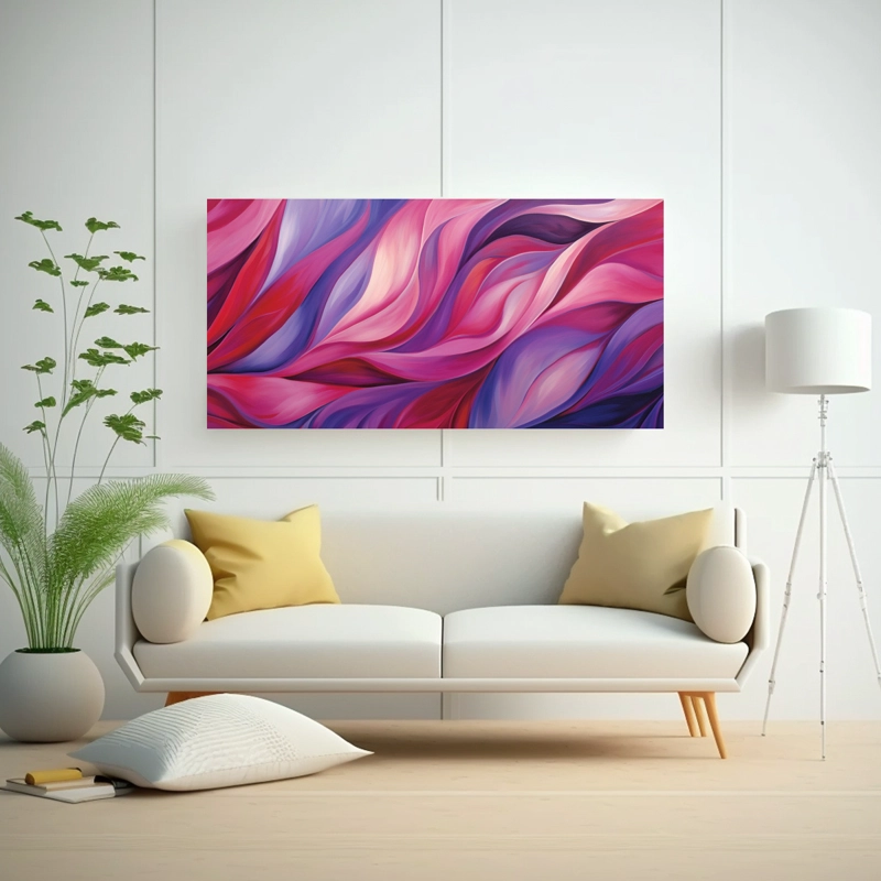 CUADROS DECORATIVOS CON PATRONES ABSTRACTOS GIRATORIOS EN LLAMATIVOS TONOS DE ROSA 80X40CM - 2