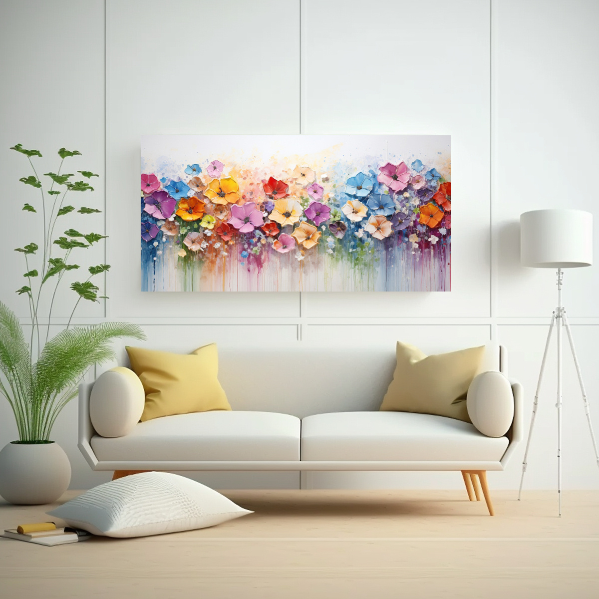 TELA EN BASTIDOR INSPIRADOR FANTASIA EN BLANCO 40X20CM - 2