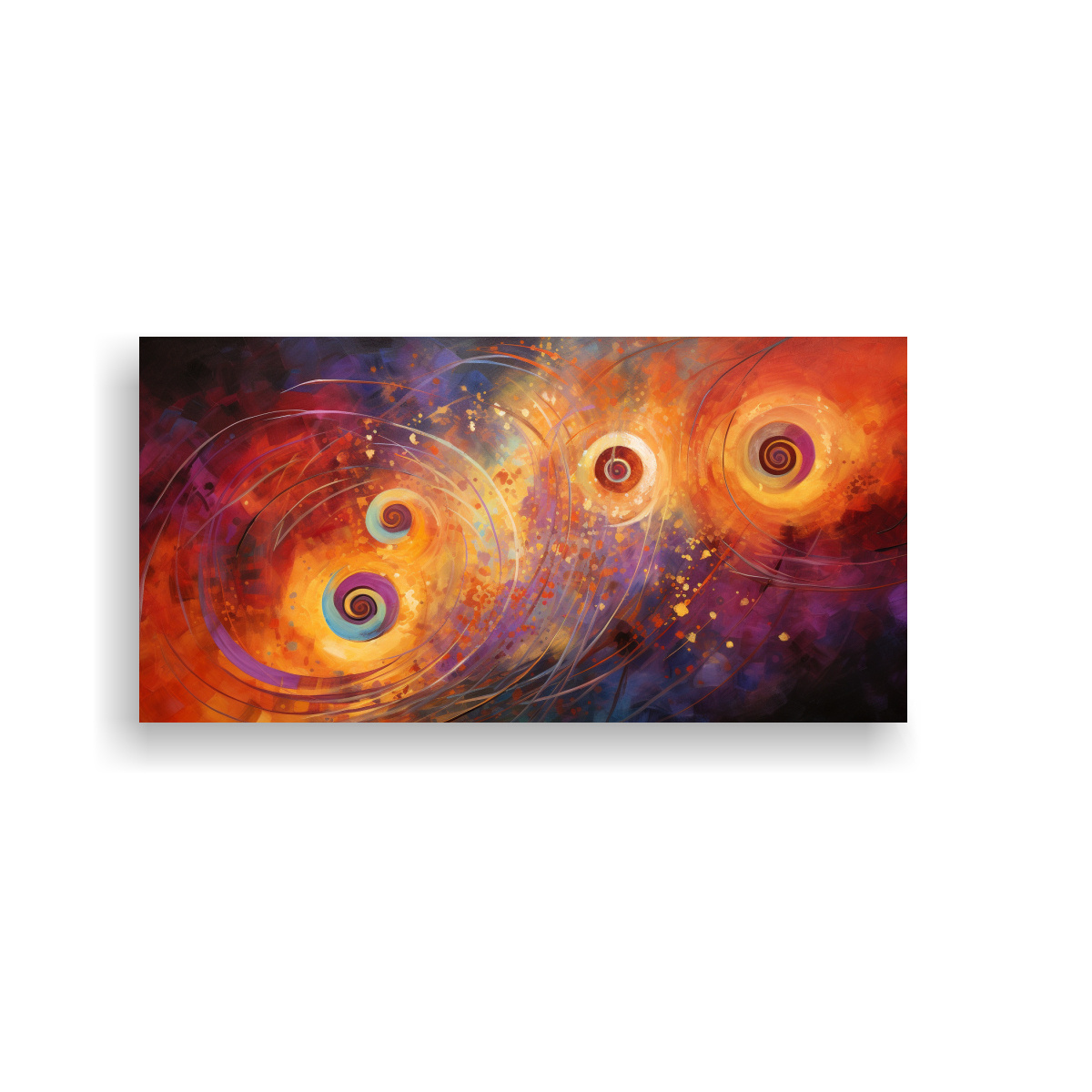 PINTURAS DECORATIVAS ABSTRACTAS INSPIRADAS EN PATRONES VIBRANTES DE LÍNEAS FINAS EN PERSP 140X70CM - 1