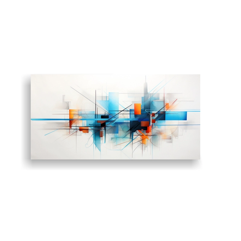CUADRO ABSTRACTO ENIGMÁTICO: COLORES ACUARELA 140X70CM - 1