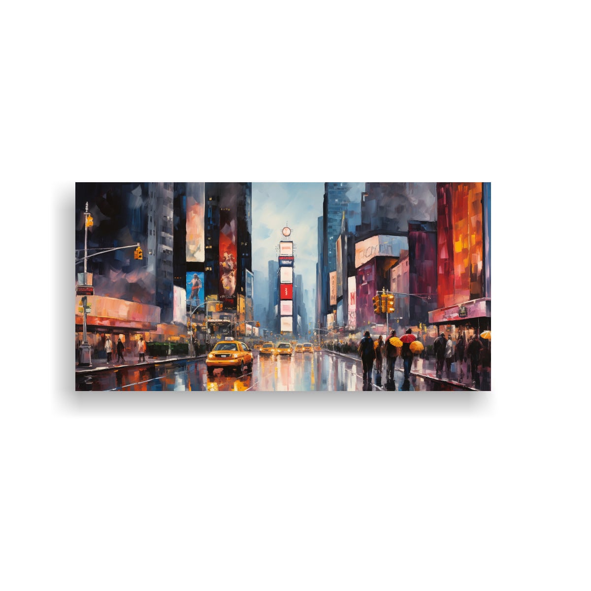 CUADRO DE DECORACIÓN DE PAISAJE DE MANHATTAN TIME SQUARE EN LA CALLE COMPOSICIÓN INSPIR 40X20CM - 1