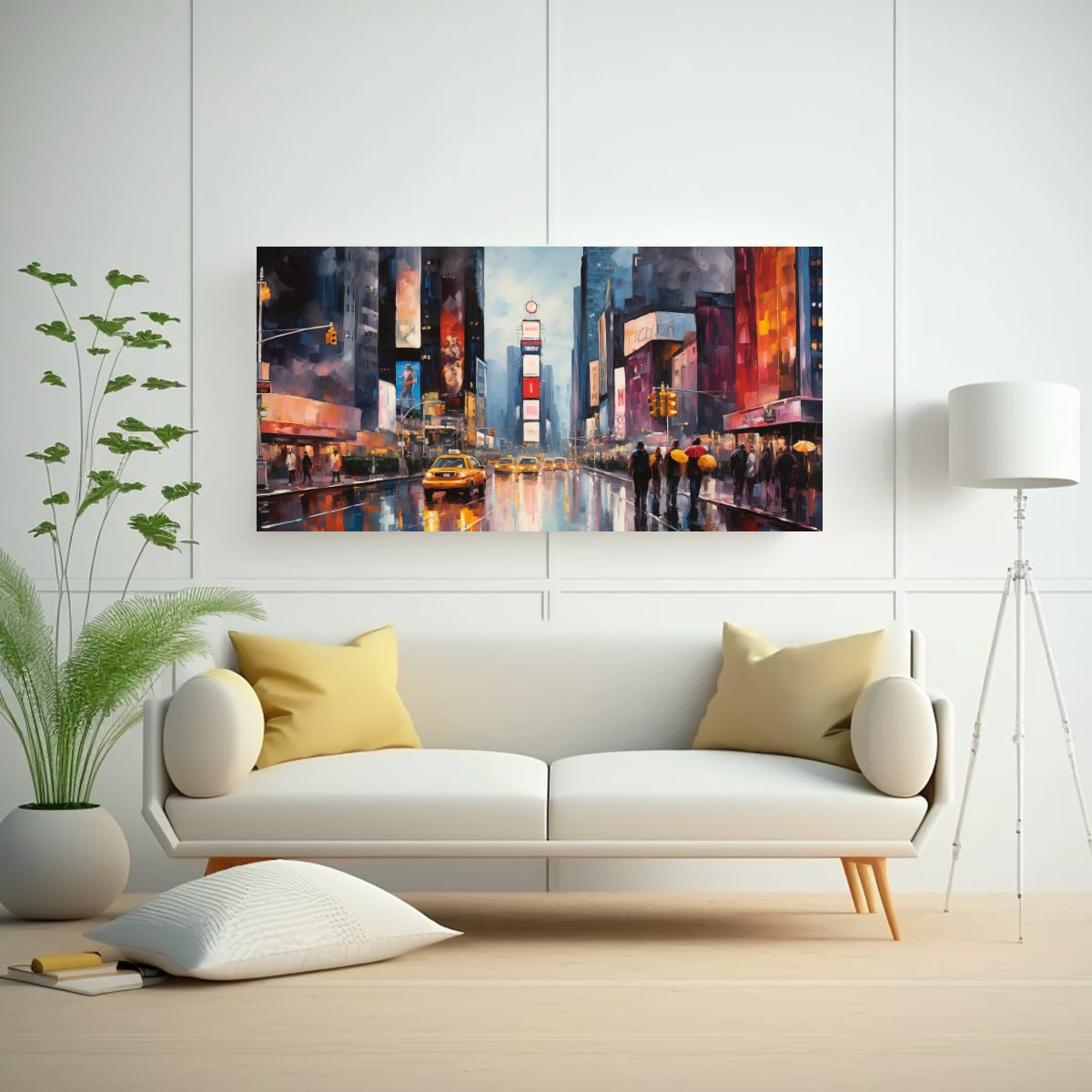 CUADRO DE DECORACIÓN DE PAISAJE DE MANHATTAN TIME SQUARE EN LA CALLE COMPOSICIÓN INSPIR 40X20CM - 2