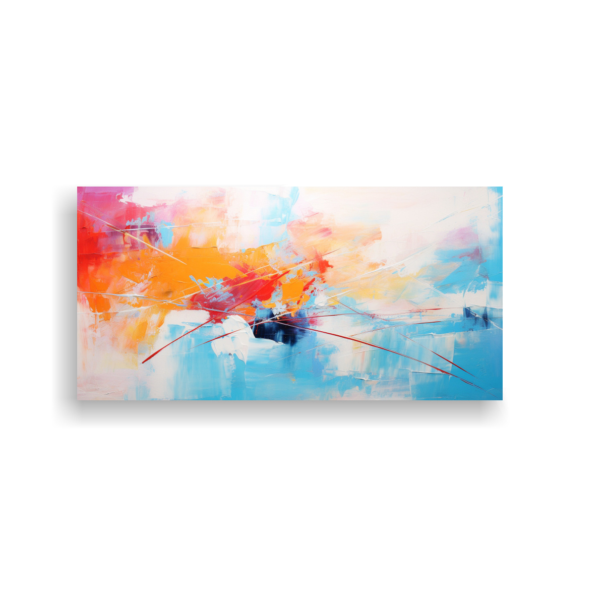 PINTURAS DECORATIVAS ABSTRACTAS MODERNAS CON FONDO COLORIDO. 60X30CM - 1