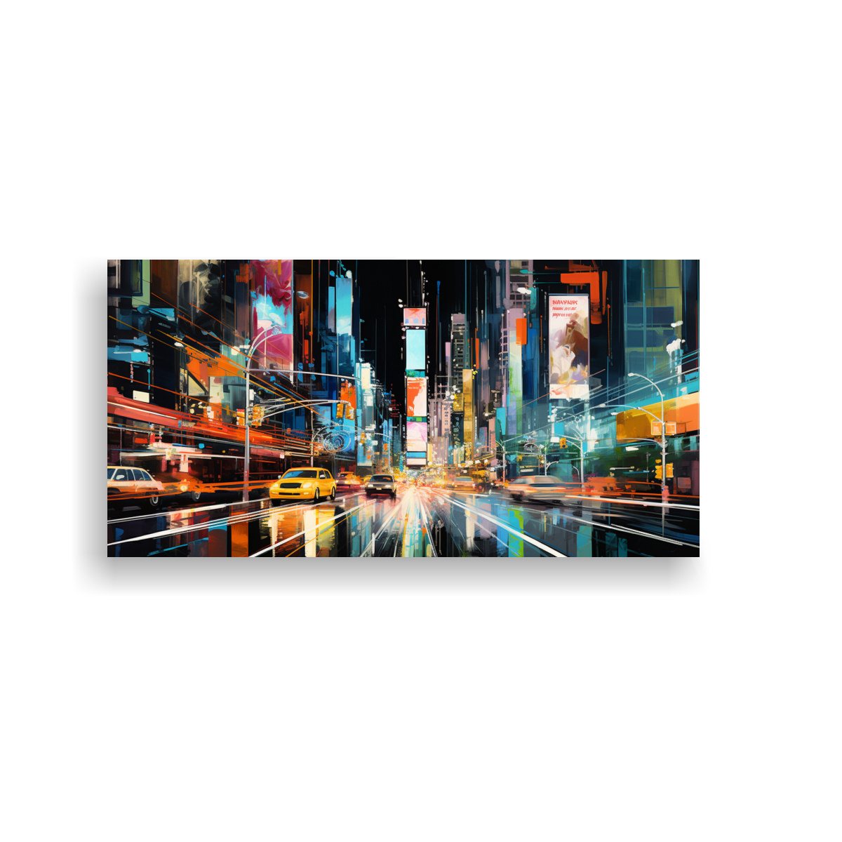 PINTURAS DECORATIVAS DE FUSIÓN ABSTRACTA DE ARTE POP Y COLORES NEÓN DE LA CIUDAD 100X50CM - 1