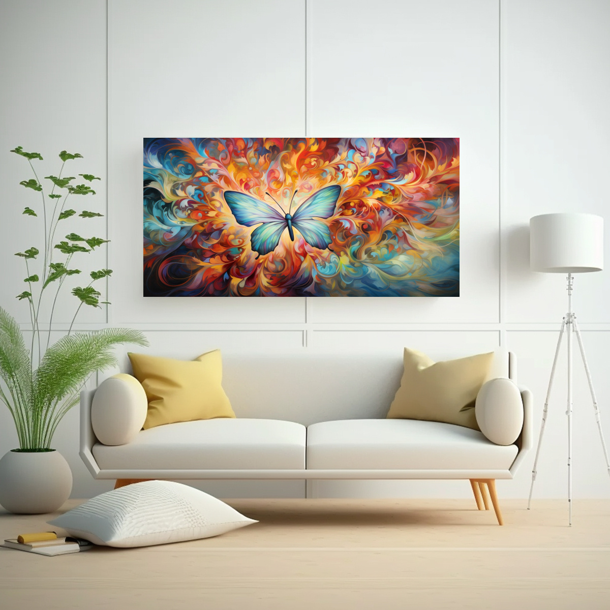 PINTURAS DECORATIVAS CON PATRONES ABSTRACTOS QUE REVOLOTEAN COMO ALAS DE MARIPOSA 120X60CM - 2