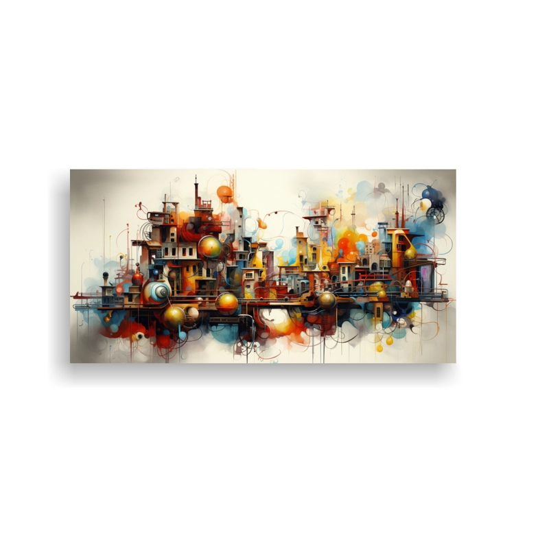 CUADROS ABSTRACTOS ECONÓMICOS ARTE FORMA INTERIORES 40X20CM - 1