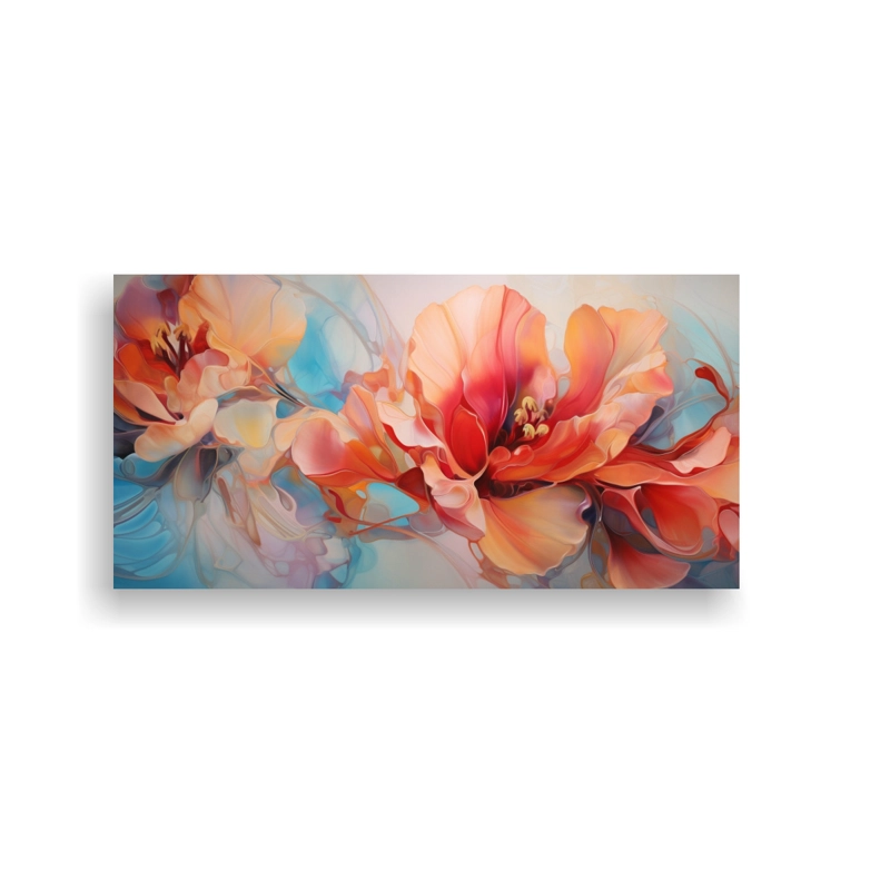 CUADRO INSPIRACIÓN CALMA, FLORES ABSTRACTAS MODERNAS 40X20CM - 1