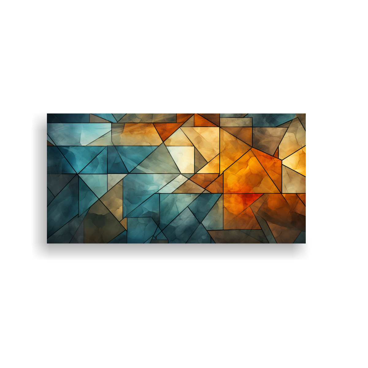 ARTE DE PARED IMPRESO MURAL CON TRAPEZOIDES CREANDO UN EFECTO DIFUMINADO Y DESVANECIDO 140X70CM - 1