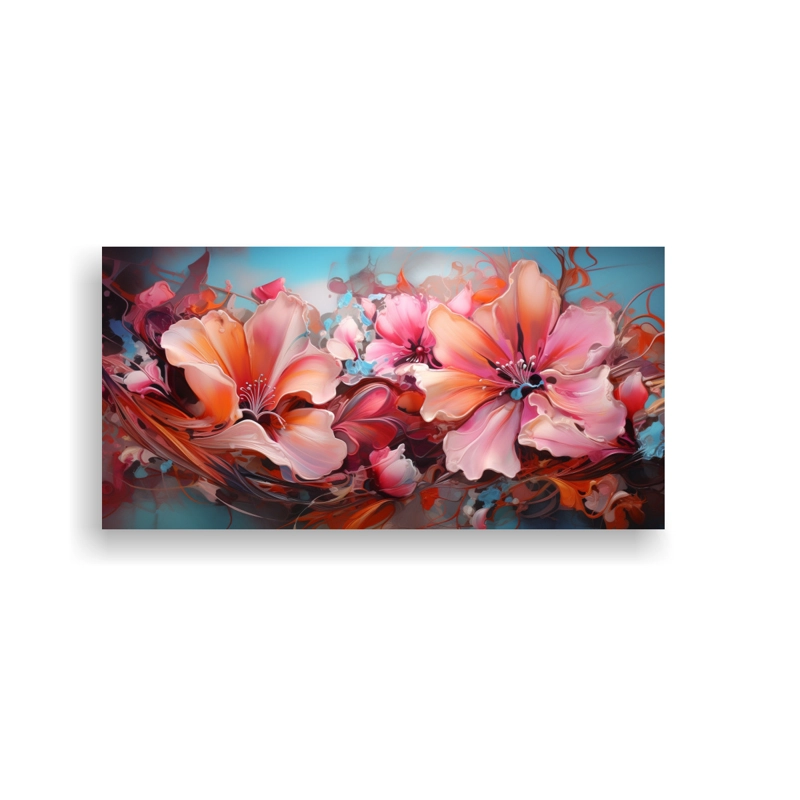 CUADROS DE FLORES MODERNOS ABSTRACTOS  ARTE DE PARED MAJESTUOSAS 120X60CM - 1