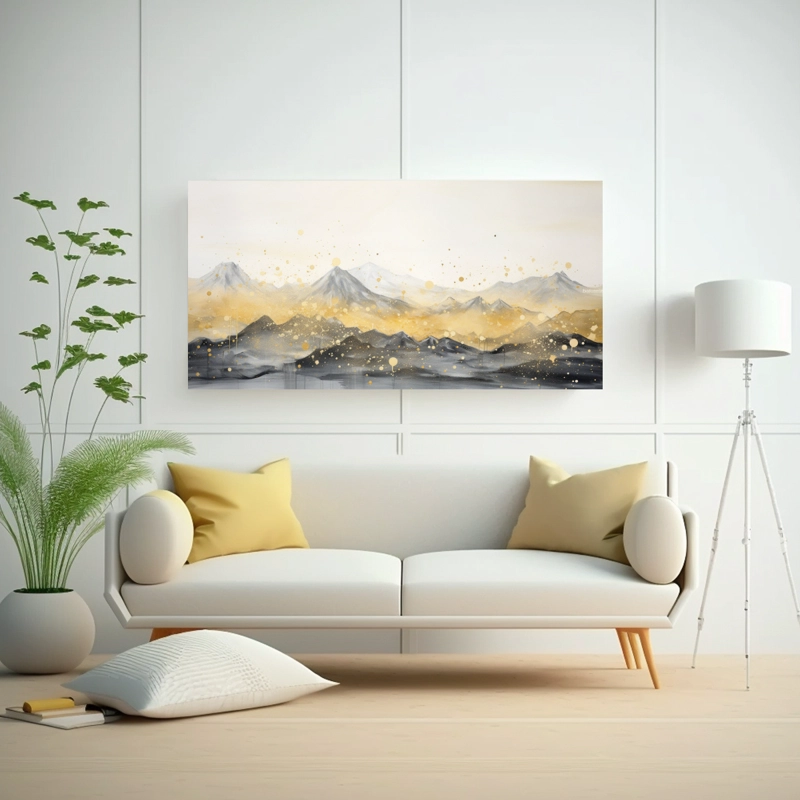 CUADRO DECORACIÓN MONTAÑA CON ESTILO ELEGANTE Y LUMINOSIDAD 40X20CM - 2