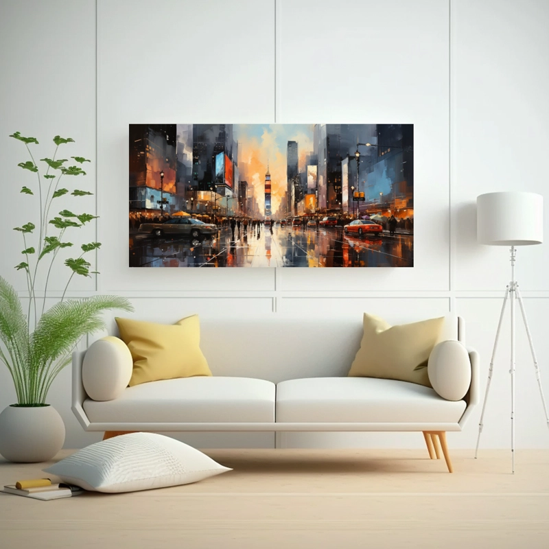 CUADRO URBANO EN VARIAS TONALIDADES PARA DECORACIÓN 160X80CM - 2
