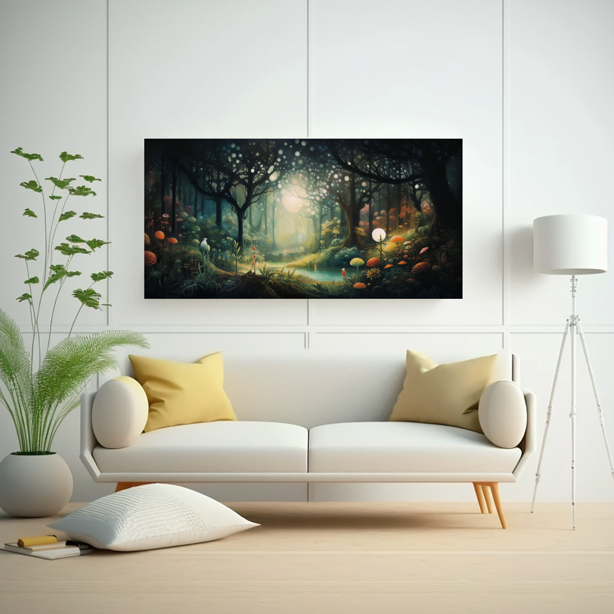 CUADRO ABSTRACTO INTENSO DE UN SUEÑO DE UNA NOCHE DE VERANO EN DECORACIÓN DE LIENZO PATR 100X50CM - 2