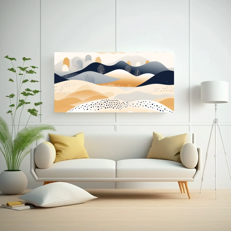 CUADROS DECORATIVOS DE PAISAJES ESCANDINAVOS ABSTRACTOS 100X50CM - 2