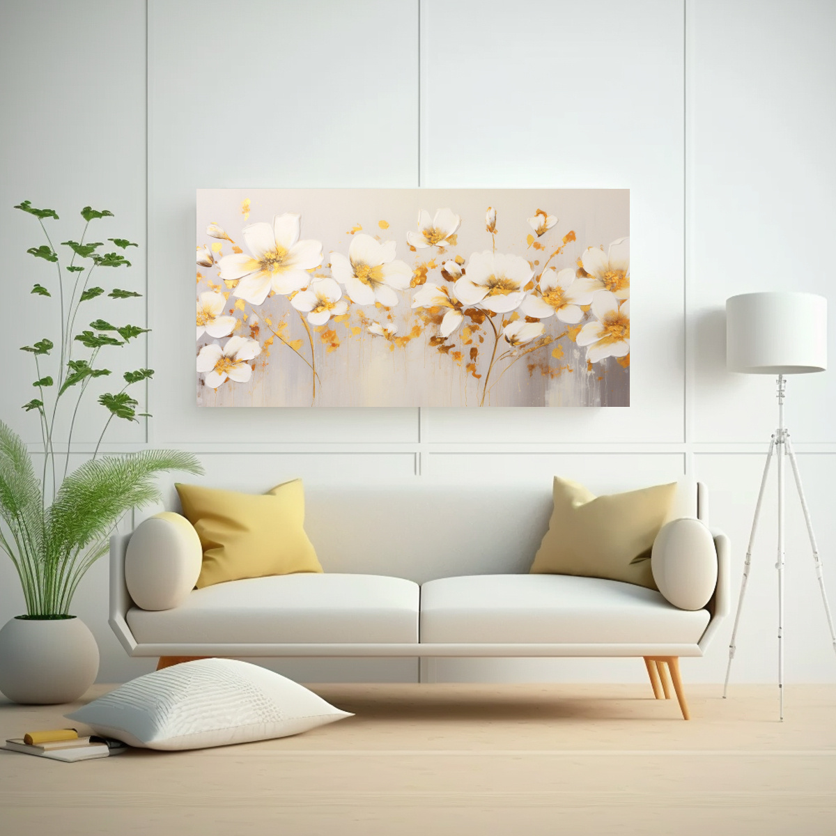 CUADRO CALIDOS COLORES PINTURA ACRÍLICA SIN COSTURAS SOBRE FONDO BLANCO 120X60CM - 2