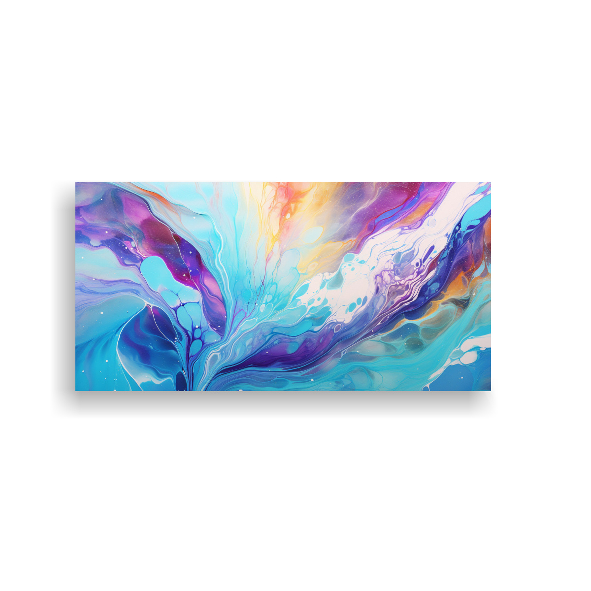 ARTE DE PARED CUADRO ABSTRACTA DE PINTURA ACRYLIC POUR CON IRIS HIPERREALISTA 140X70CM - 1