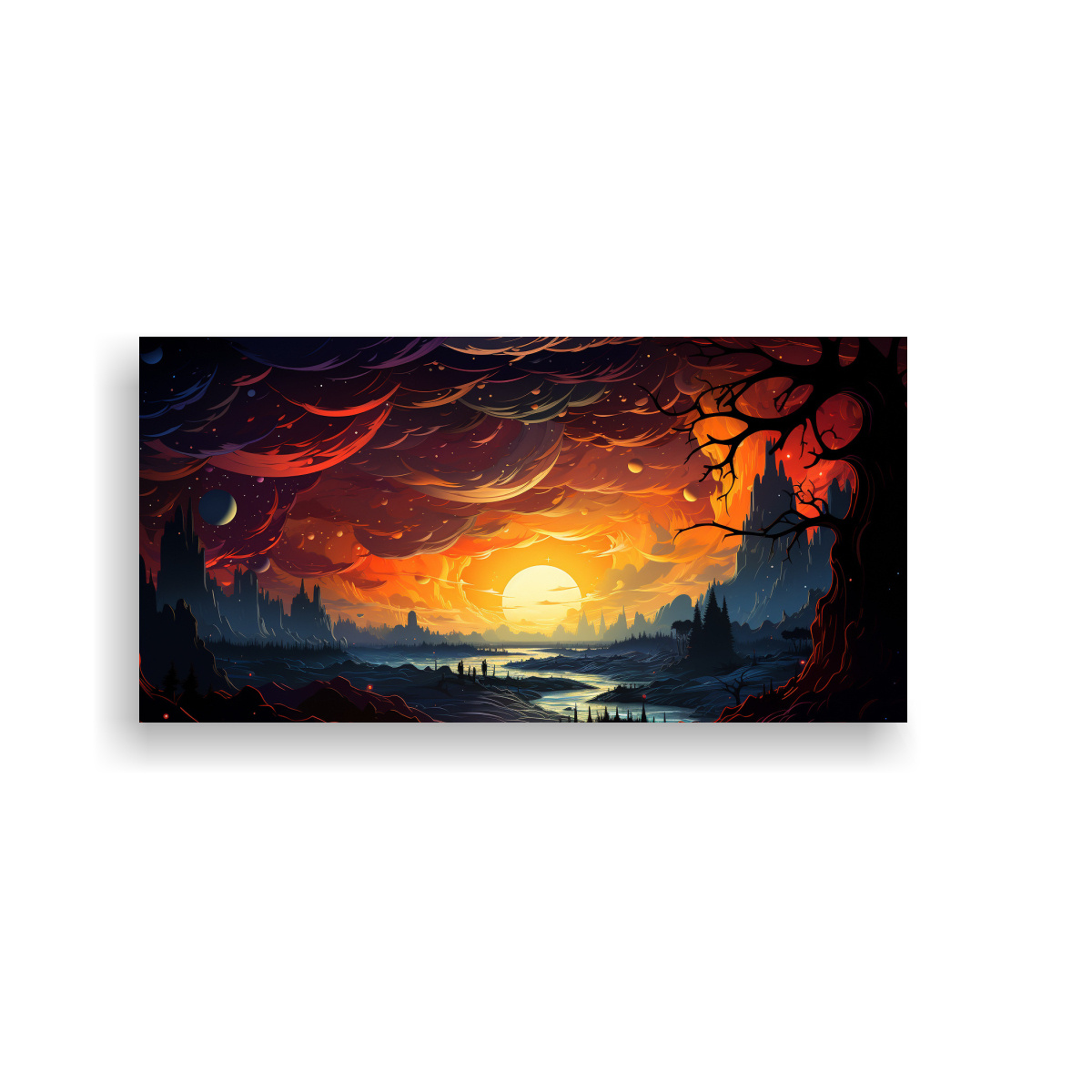 PINTURAS DE DECORACIÓN MODERNA ESTILO CÓMIC RETRO CON EFECTO DE AGUJERO NEGRO PSICODÉLI 80X40CM - 1