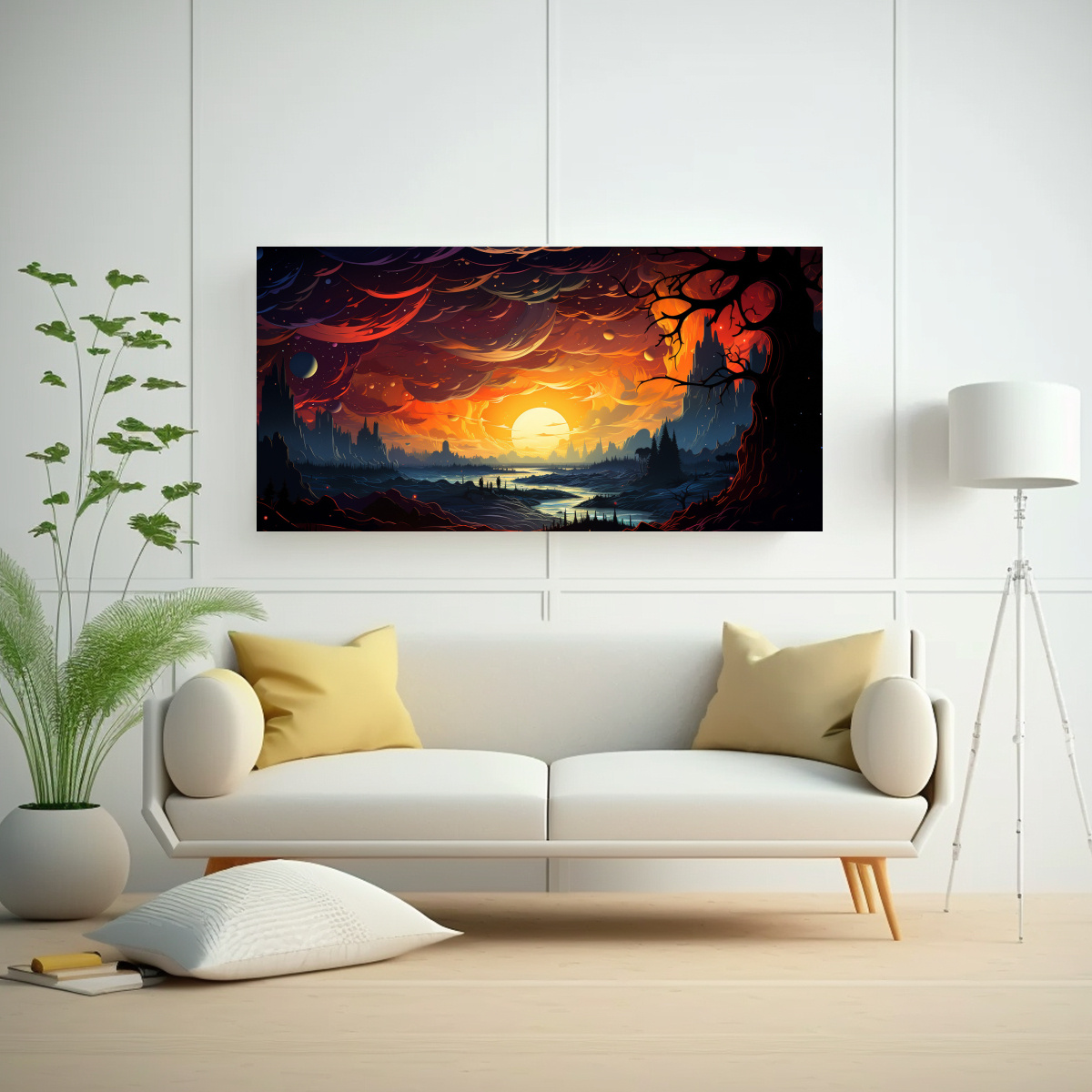 PINTURAS DE DECORACIÓN MODERNA ESTILO CÓMIC RETRO CON EFECTO DE AGUJERO NEGRO PSICODÉLI 80X40CM - 2
